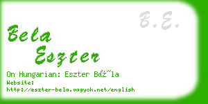 bela eszter business card